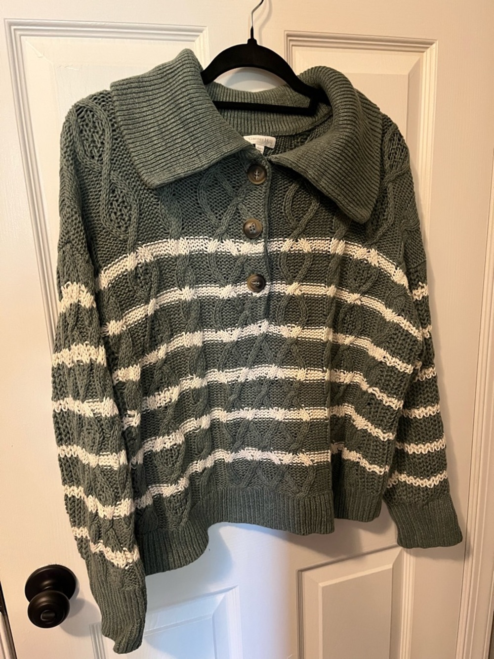 Garnet Hill Linen & Organic Cotton Button Detail Sweater